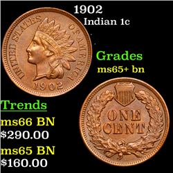 1902 Indian Cent 1c Grades GEM+ Unc BN