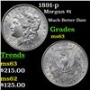 Image 1 : 1891-p Morgan Dollar $1 Grades Select Unc