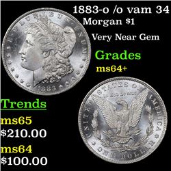 1883-o /o vam 34 Morgan Dollar $1 Grades Choice+ Unc