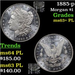 1885-p Morgan Dollar $1 Grades Select Unc+ PL