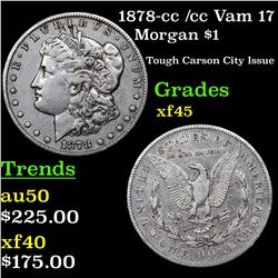 1878-cc /cc Vam 17 Morgan Dollar $1 Grades xf+