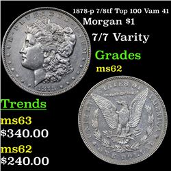 1878-p 7/8tf Top 100 Vam 41  Morgan Dollar $1 Grades Select Unc