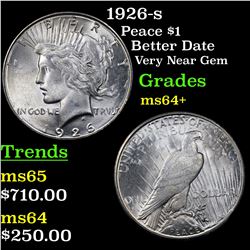 1926-s Peace Dollar $1 Grades Choice+ Unc