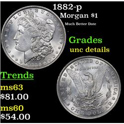 1882-p Morgan Dollar $1 Grades Unc Details