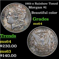 1901-o Rainbow Toned Morgan Dollar $1 Grades Choice Unc