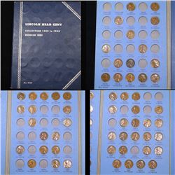 Partial Lincoln Cent Book 1909-1940 56 Coins Grades