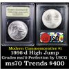 Image 1 : 1996-d Olympics High Jump Modern Commem Dollar $1 Graded ms70, Perfection By USCG