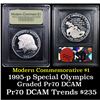 Image 1 : Proof 1995-P Special Olympics Modern Commem Dollar $1 Graded GEM++ Proof Deep Cameo By USCG