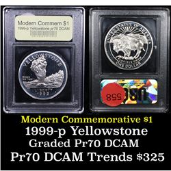 Proof 1999-P Yellowstone Modern Commem Dollar $1 Graded GEM++ Proof Deep Cameo By USCG