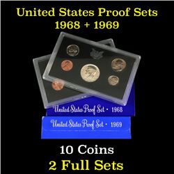 1968 & 1969 United States Proof Set 10 coins Grades