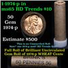 Image 1 : Uncirculated 1c orig shotgun roll, 1974-p In Old Brinks wrapper  Grades