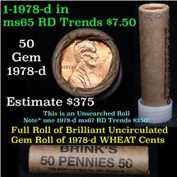 Uncirculated 1c orig shotgun roll, 1978-d In Old Brinks wrapper  Grades