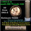 Image 1 : Uncirculated 1c orig shotgun roll, 1961-d  In Old Brinks wrapper  Grades
