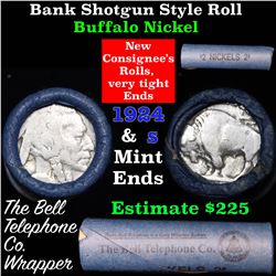 Buffalo Nickel Shotgun Roll in Old Bank Style 'Bell Telephone'  Wrapper 1924 & d Mint Ends Grades