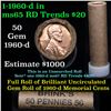 Image 1 : Uncirculated 1c orig shotgun roll, 1960-d  In Old Brinks wrapper  Grades
