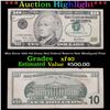 Image 1 : ***Auction Highlight*** Mint Error 2001 $10 Green Seal Federal Reserve Note Misaligned Print Grades 