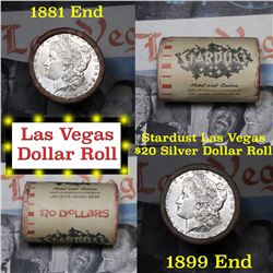 ***Auction Highlight*** Full Morgan/Peace Stardust Hotel silver $1 roll $20, 1881 & 1899 ends Grades