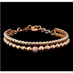 0.28 ctw Diamond Bangle Bracelet - 14KT Rose Gold