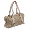 Image 4 : Gucci Beige Metallic Gold Canvas Leather GG Charmy Boston Bag