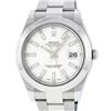 Rolex Mens Stainless Steel White Index 41MM Datejust 2 Wristwatch