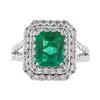 Image 2 : 2.74 ctw Emerald and Diamond Ring - 18KT White Gold