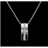 Image 2 : 14KT White Gold 0.25 ctw Diamond Pendant With Chain