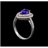 Image 4 : 18KT White Gold 1.15 ctw Tanzanite and Diamond Ring