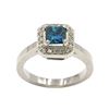 1.04 ctw Blue and White Diamond Ring - 18KT White Gold