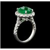 Image 4 : 4.76 ctw Emerald and Diamond Ring - 14KT White Gold