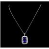 Image 2 : GIA Cert 29.02 ctw Tanzanite and Diamond Pendant With Chain - 14KT White Gold