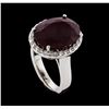 Image 4 : 12.04 ctw Ruby and Diamond Ring - 14KT White Gold