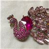 Image 2 : Pink Crystal Peacock Costume Brooch Pin