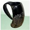 Image 1 : Viking-style Carved Ox Horn Wolf Mug