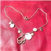 Image 1 : Vintage CACHAREL Sterling Silver Mother of Pearl Designer Charm Necklace