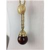 Image 5 : Givenchy Paris Designer Gold-Tone & Brown Lucite Pendant Necklace