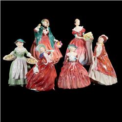 A grouping of six Royal Doulton figurines