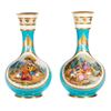 A pair of early 20th-century European painted porcelain vases