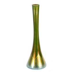 Tiffany green Favrile glass vase