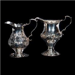 Georgian hallmark silver creamers