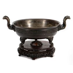 19th Century Chinese Bronze Tripod Censer
