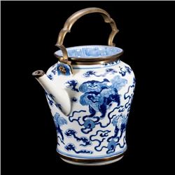 A Chinese Blue & White Teapot, 19th C.