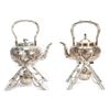 Image 1 : Late 19th/early 20th Chinese silver teapots and stands