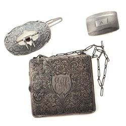 Collection of vintage silver accessories