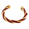 Vintage Hermes gold tone, red leather cuff bracelet