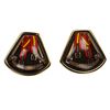 Hermes gold tone enamel clip earrings