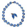 David-Andersen blue enamel and silver necklace