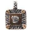Dian Malouf silver and 14k gold pendant