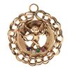 Image 1 : 14k gold and stone-set cupid charm