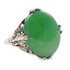 Image 1 : Jadeite Jade and 18k gold ring