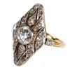 Image 1 : Vintage diamond and platinum-topped 14k gold ring